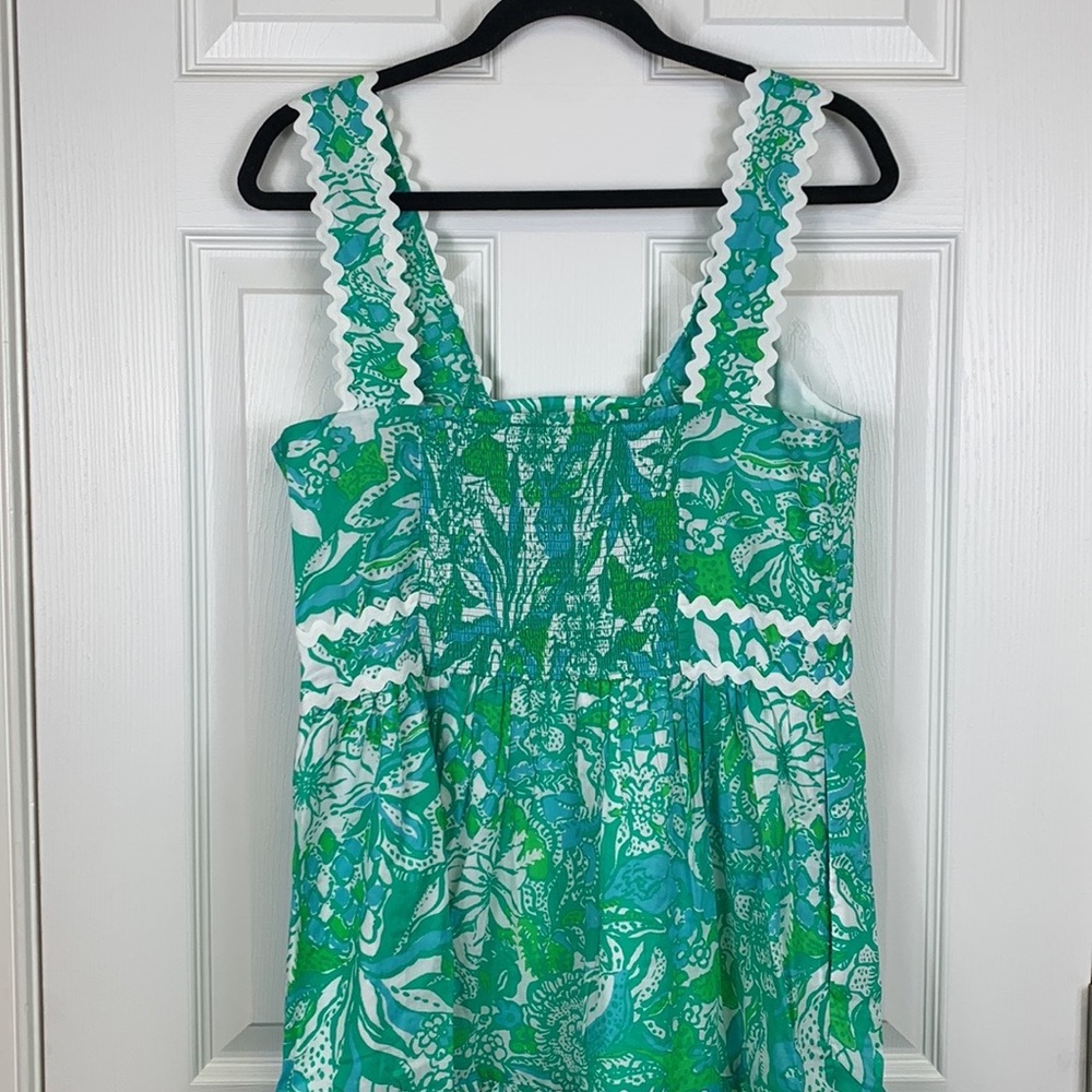 NWT Lilly Pulitzer Botanical green safari sangria Pollie cotton midi dress sz 10 - Picture 10 of 12